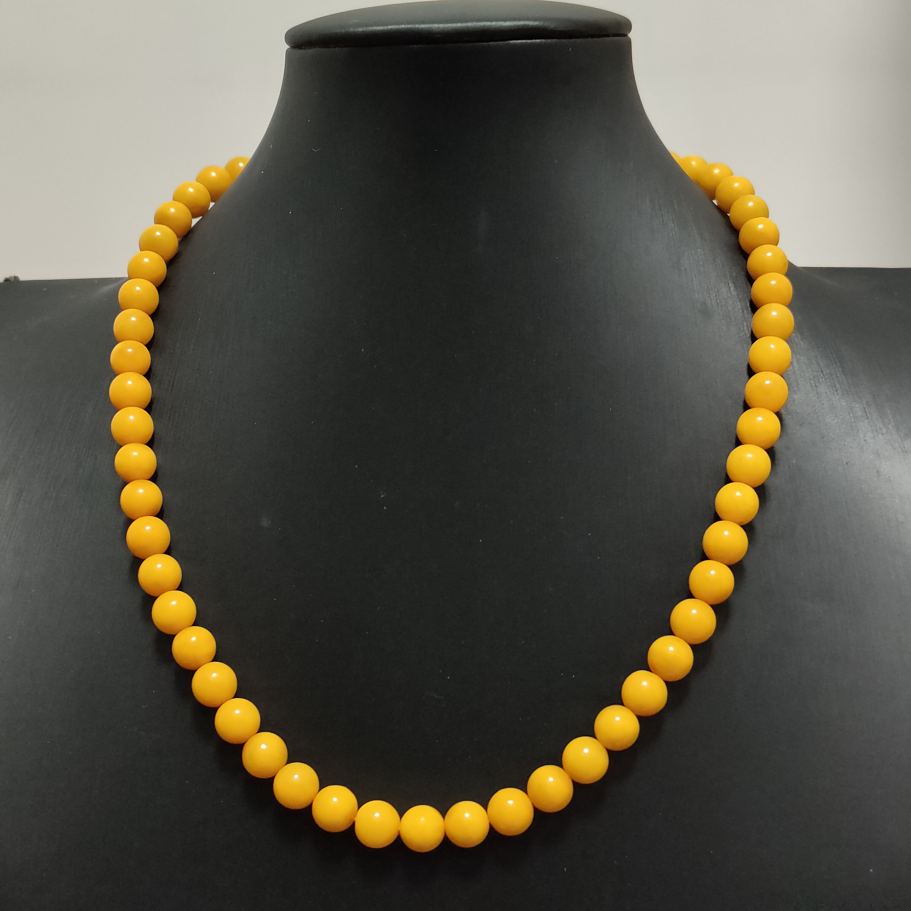 7毫米左右的鸡油黄蜜蜡珠子锁骨链百搭气质时尚潮流项链