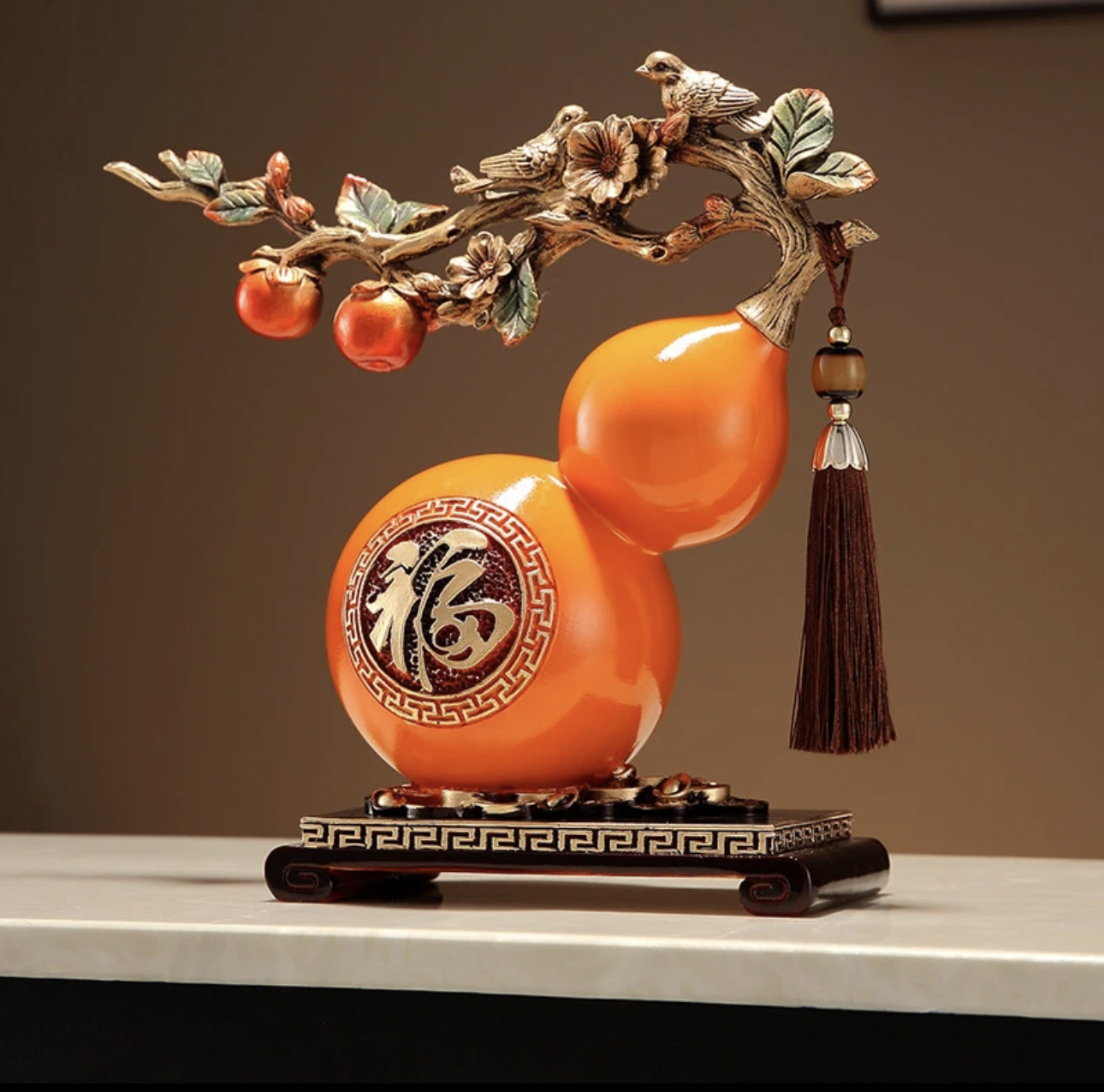 新中式纯手工大号福禄葫芦摆件客厅玄关饰品乔迁送礼家居乔迁玄关