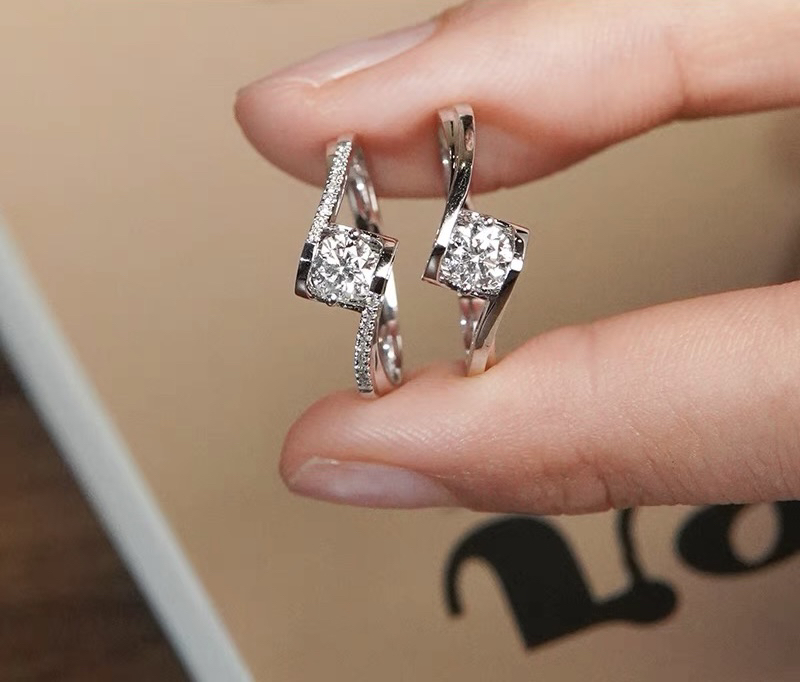 925银莫桑石戒指 【天使之吻】戒指简约百搭时尚轻奢气质结婚