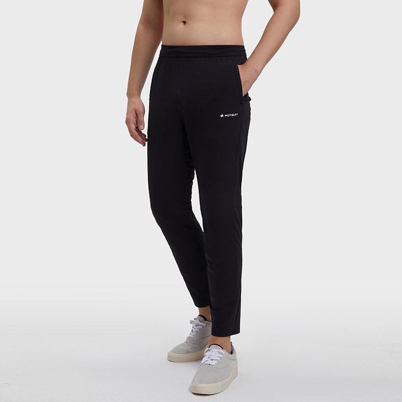 HOTSUIT/后秀运动裤男春季新款针织长裤跑步健身休闲直筒长裤黑标