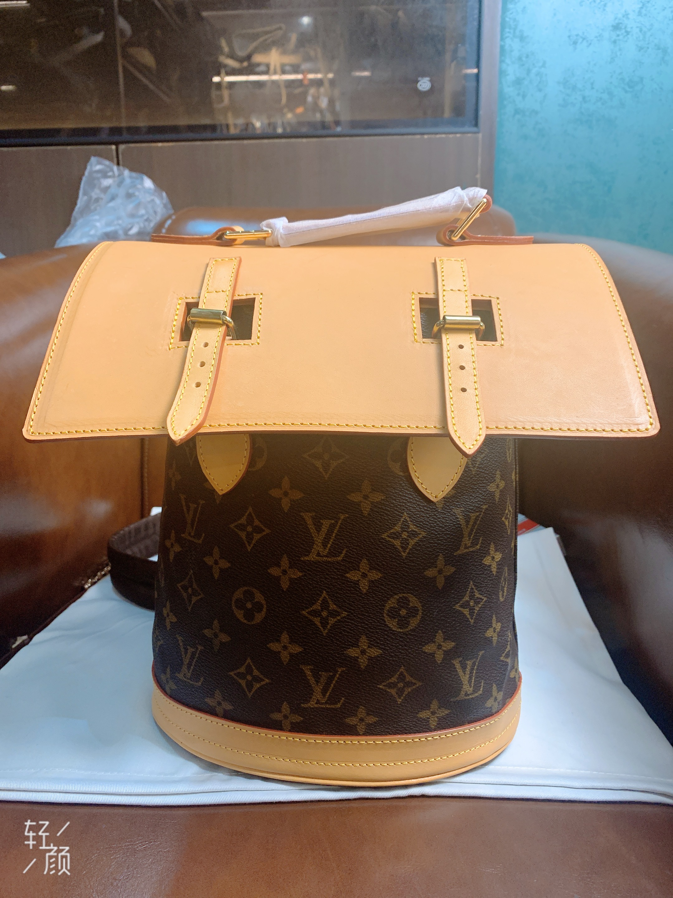 修复品小水桶双肩包，lv单肩手提双肩