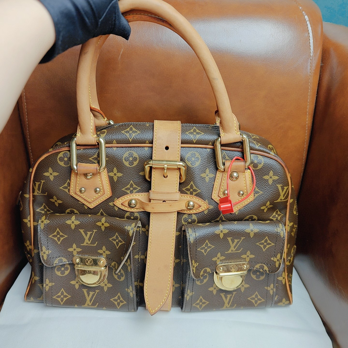 修复品Lv曼哈顿大号包原始，lv手提斜挎