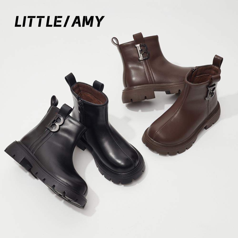 Litte amy/小艾咪   儿童马丁靴英伦风百搭女童靴子防滑厚底秋冬