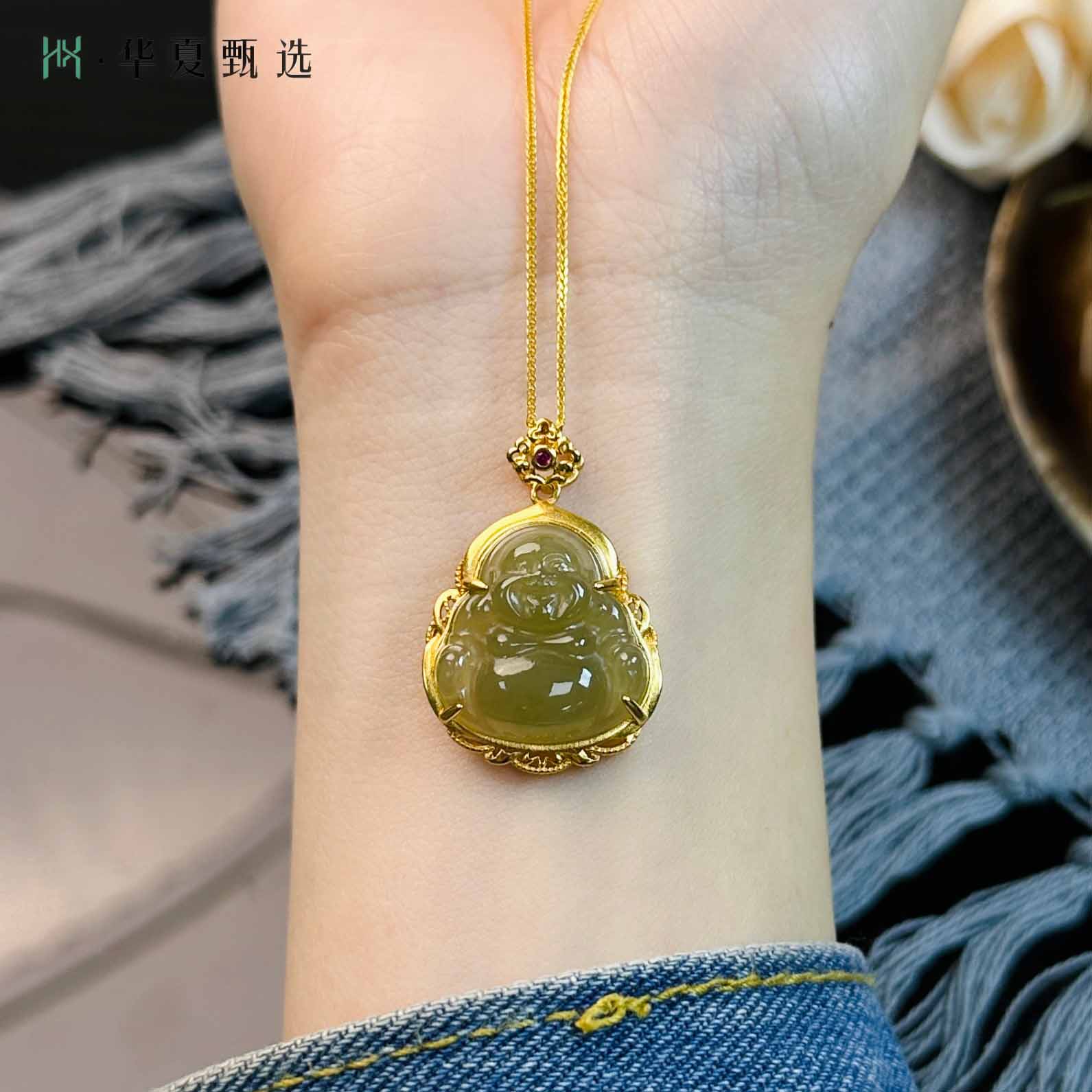 【华夏甄选】S925银晴水佛公吊坠精致气质优雅女款（约20x30mm）精美