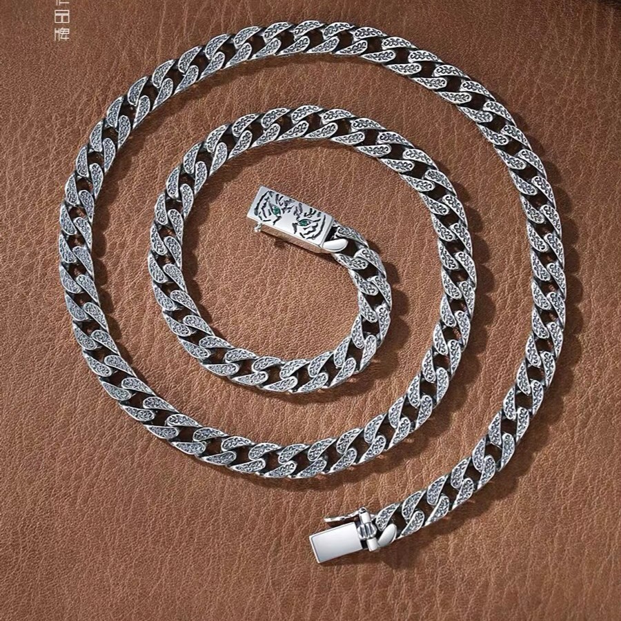 链子925银 拜合提亚尔时尚项链男士古巴链霸气个性百搭饰品