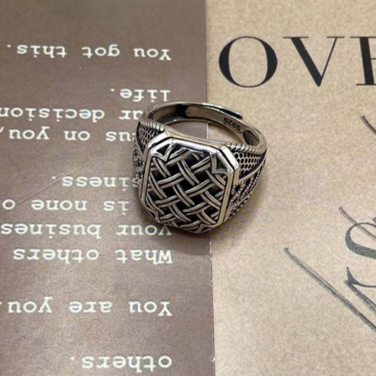 925银戒指 拜合体亚尔纯银男士戒指