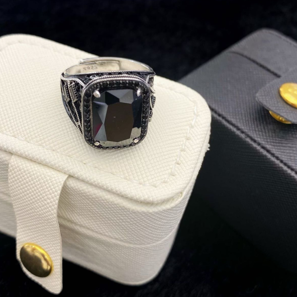 925银戒指 拜合提亚尔纯银男士戒指时尚款