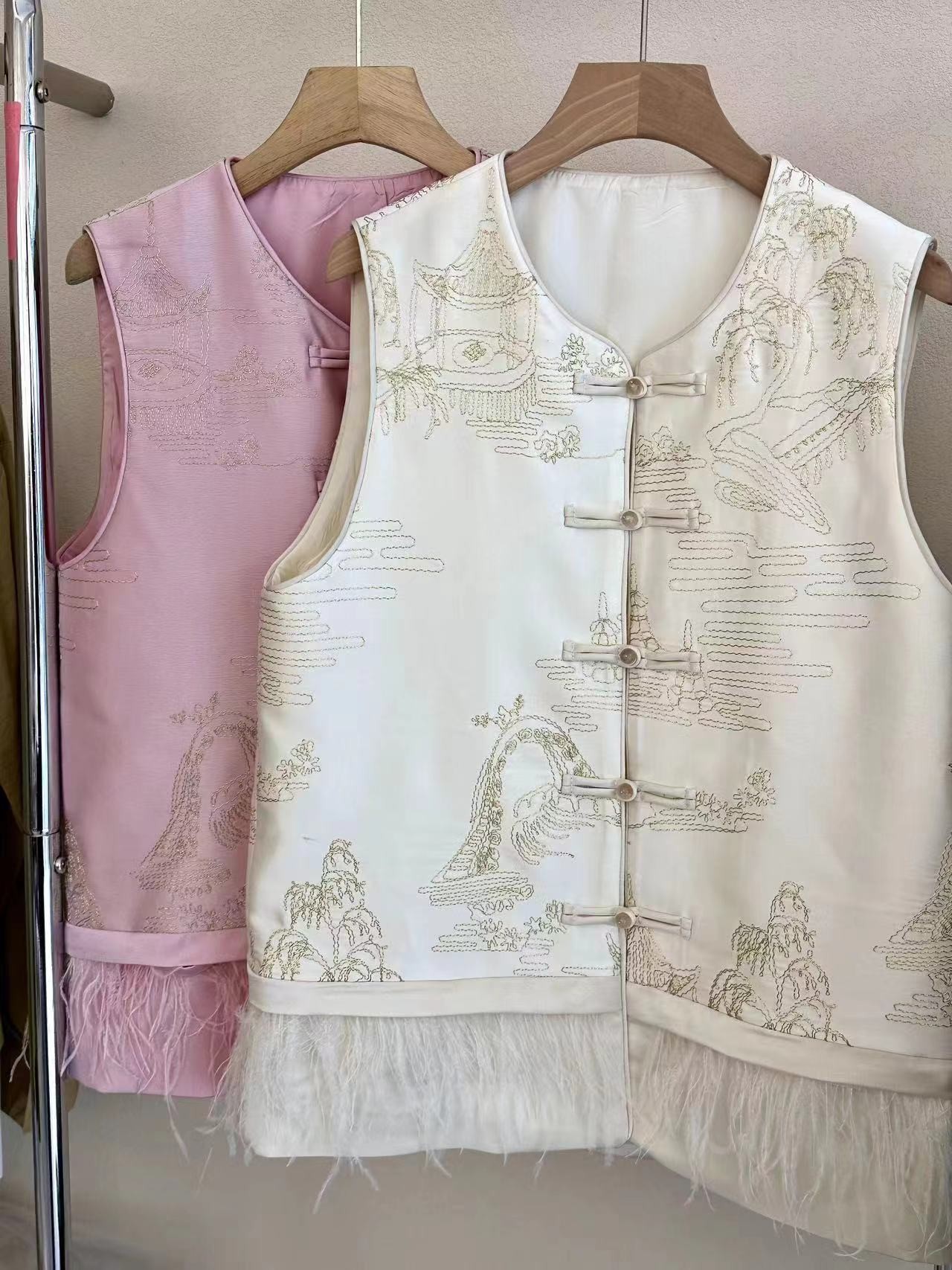 婷雅时尚女士服装休闲绣花国风马甲专属链接新中式