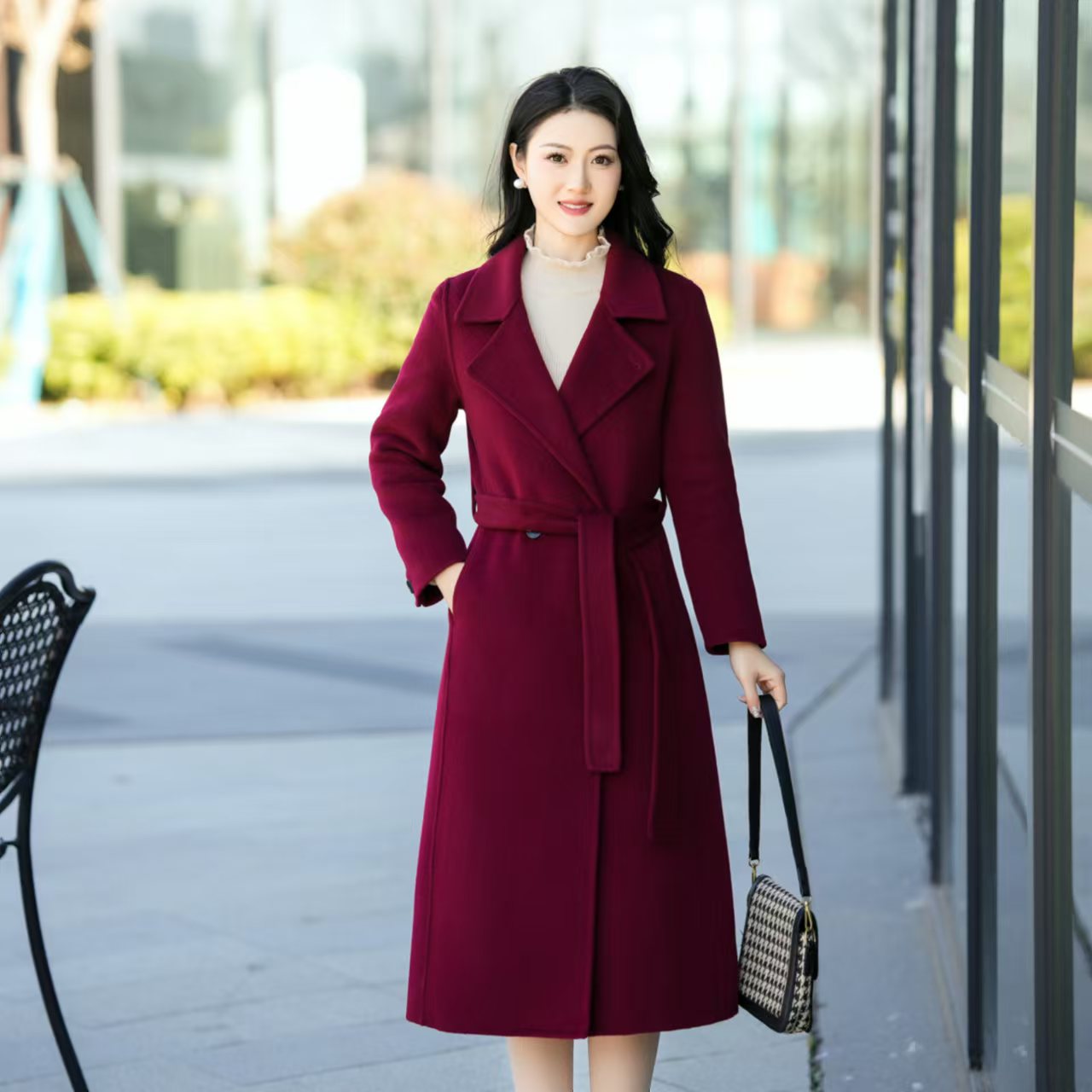 100纯羊毛【一衣三穿】时尚气质显瘦秋冬长款高贵气质羊毛大衣19