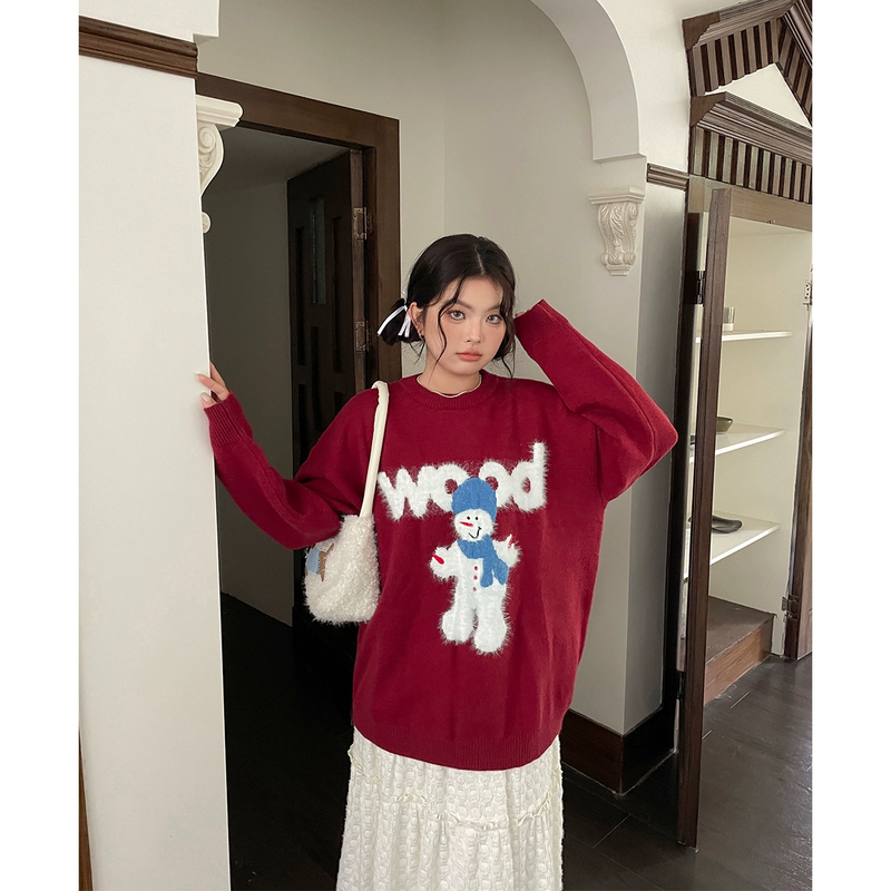 【现现专场】慵懒风套头毛衣大码胖mm软糯宽松长袖上衣