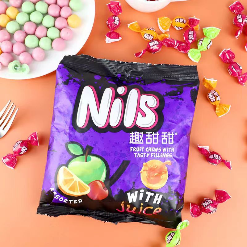 俄罗斯原装进口KDV 趣甜甜 水果味夹心什锦味软糖500克/袋糖果