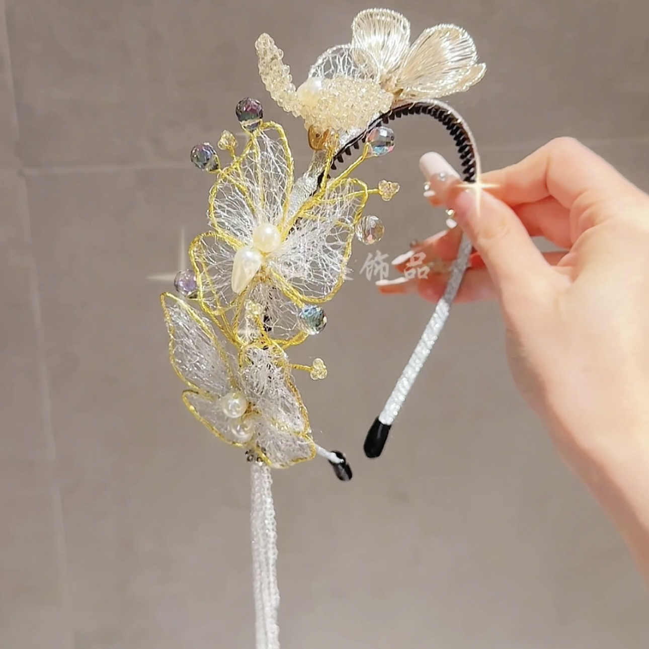 西子风白蝴蝶流苏发箍网红头饰发饰