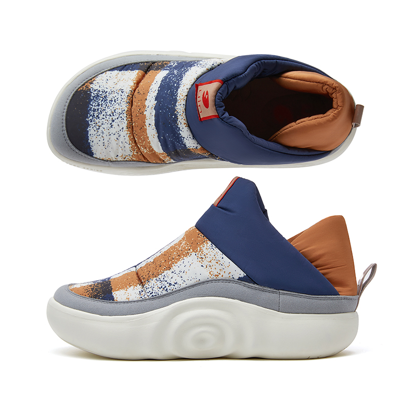 uin彩绘旅行鞋马翁6雪地靴中帮短靴风衣布面包鞋