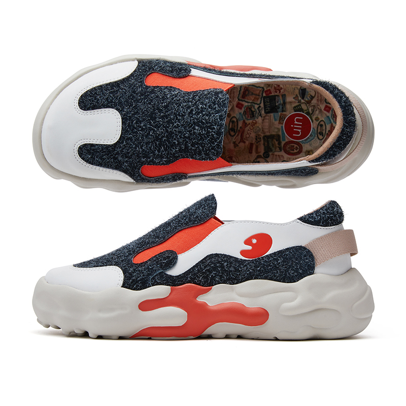 uin彩绘旅行鞋兰萨罗特2动物纹理2&素色厚底增高一脚蹬时尚休闲鞋