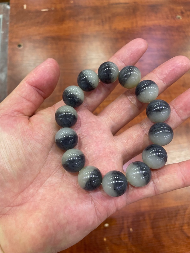 和田玉青花料料手链