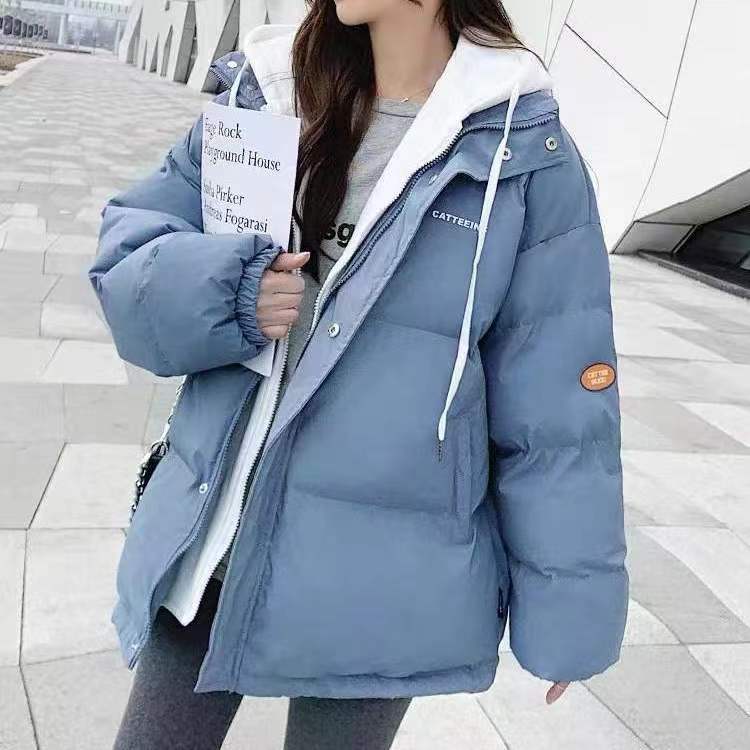 波司豋羽绒羽绒服少女冬装2022年新款初中高中学生棉袄短款假两件