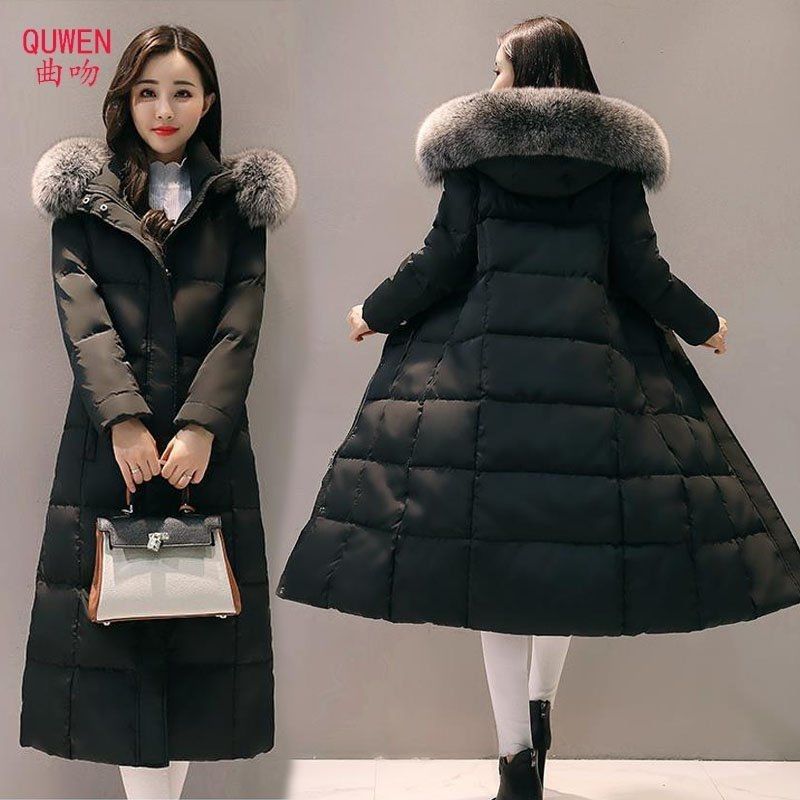 波司豋反季促销羽绒羽绒服2023新品棉衣女中长款大码加厚修身长款