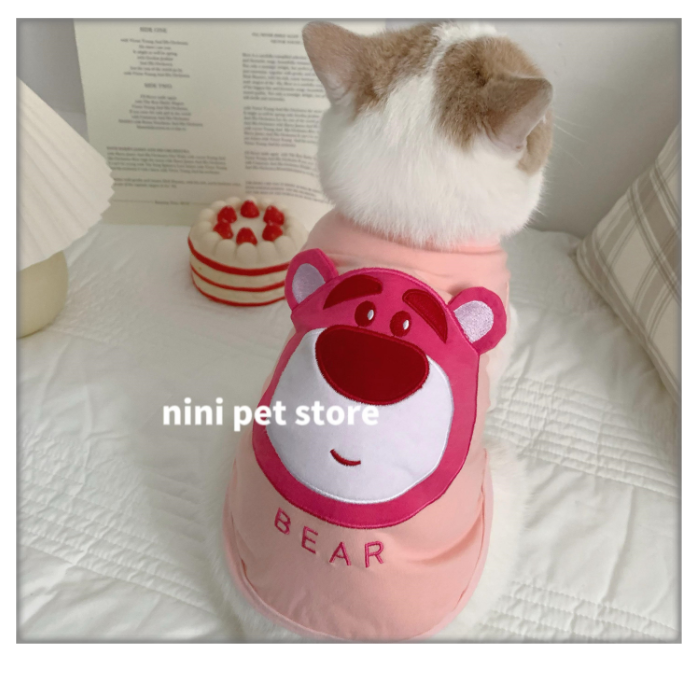 ins春夏季薄款宠物猫咪衣服可爱防掉毛无袖宠物狗狗比熊英短背心