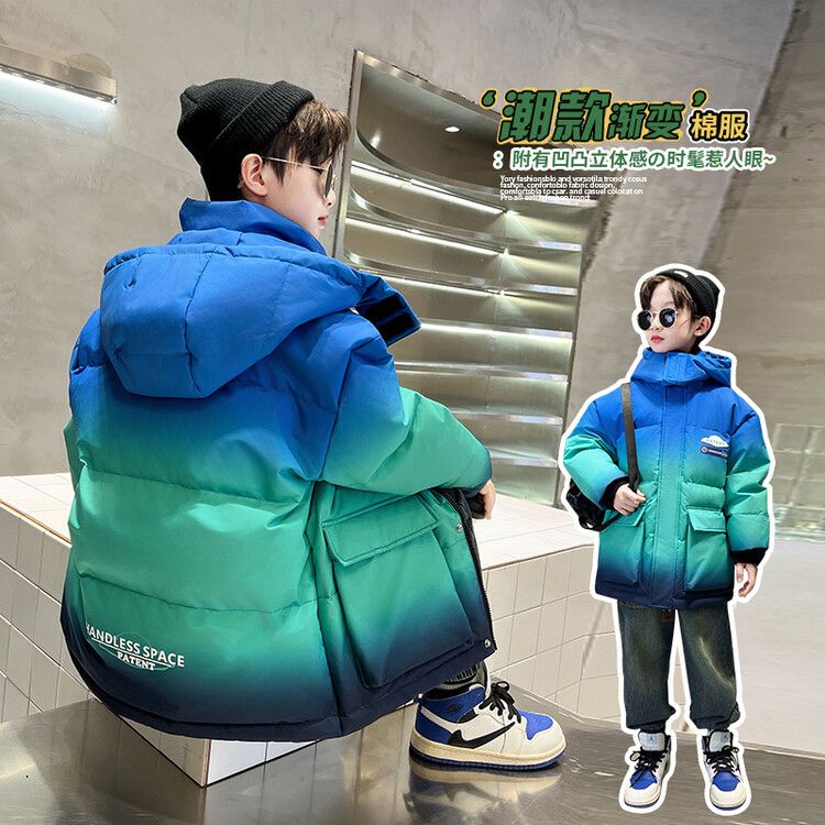巴拉巴拉男童羽绒服外套2023新款冬季儿童棉衣加厚中大童棉袄中长