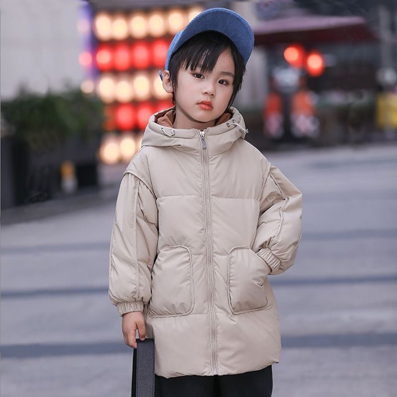 巴拉巴拉儿童加厚羽绒服外套2023新款冬季男童加绒棉袄女宝中长款