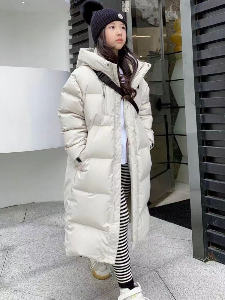 巴拉巴拉2023冬季童装女童过膝长款加厚中大童外套儿童洋气冬装新