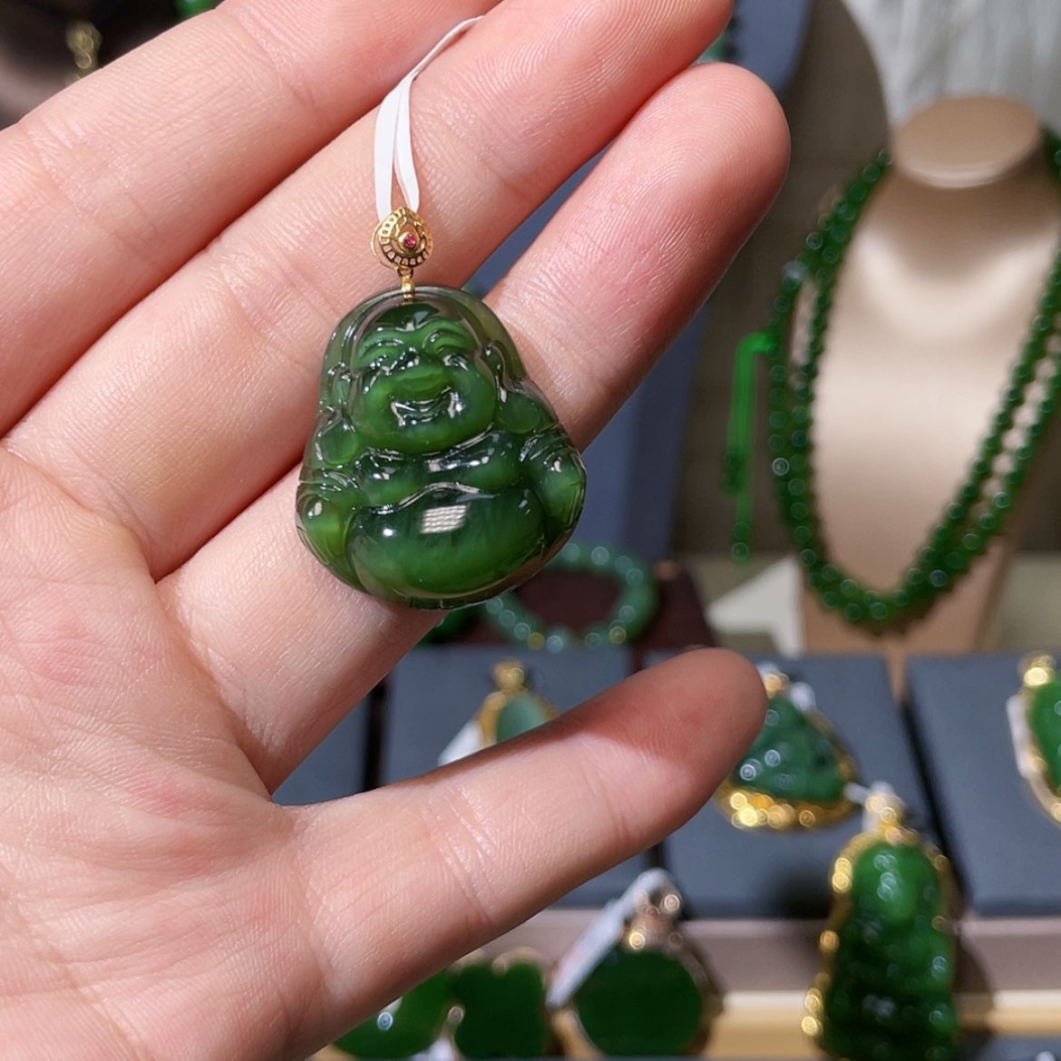 【闪购商品】和田玉吊坠(不含链)18K金镶嵌