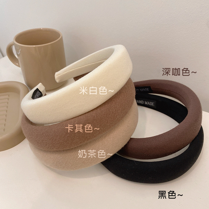 高颅顶咖色系发箍女百搭甜美网红头箍发捆高级感洗脸发卡压发头饰