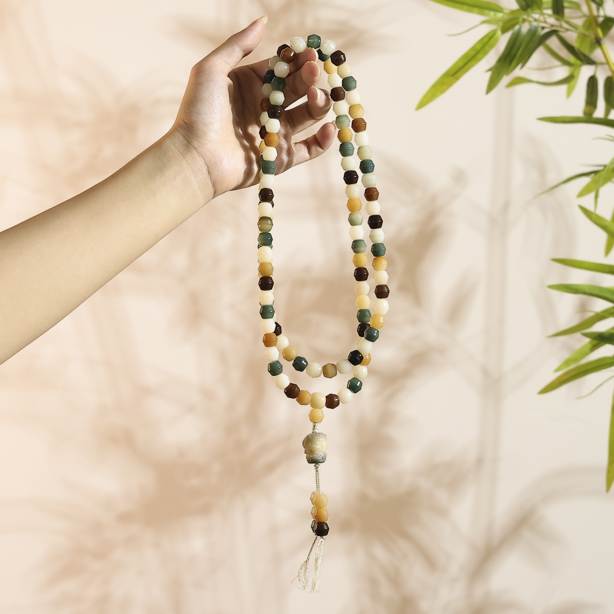 马卡龙小蜜罐菩提  108颗菩提根脖挂  度母吊坠   原创手作