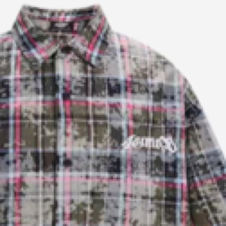 404磨毛刺绣格子衬衫