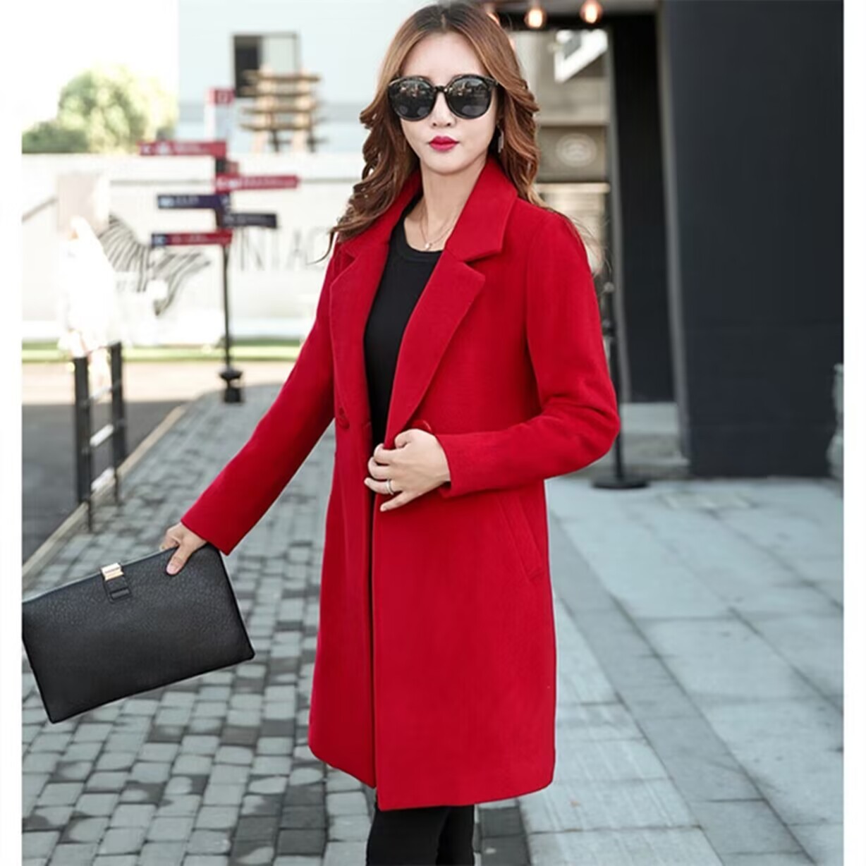 2025秋季新款韩版赫本风双面羊毛秋冬毛呢外套休闲气质显瘦中长款