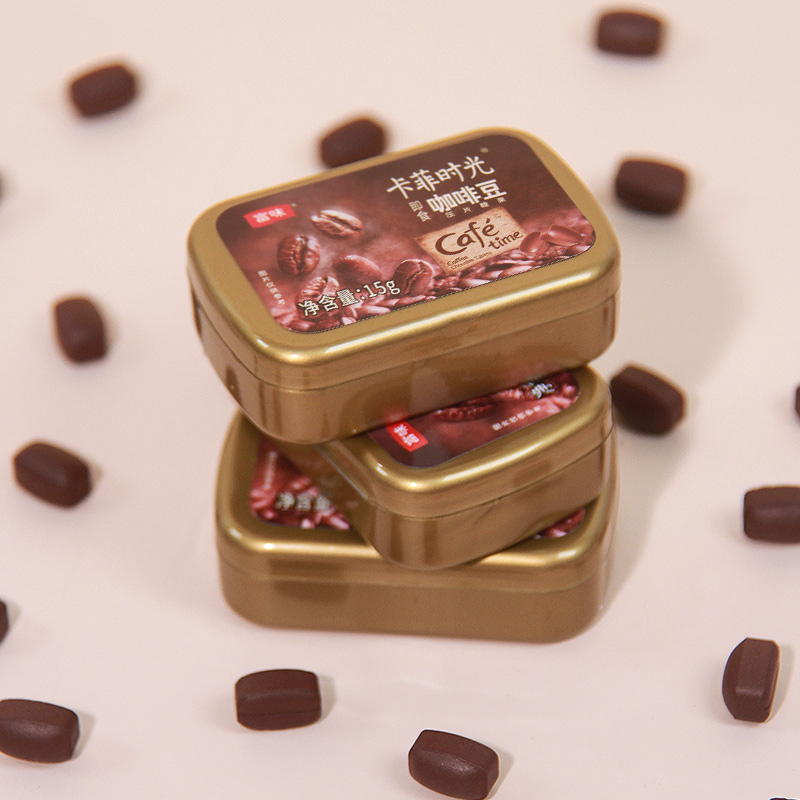 富味咖啡糖正品  醇香可嚼即食咖啡豆 可嚼压片糖香浓15g4/6/8盒
