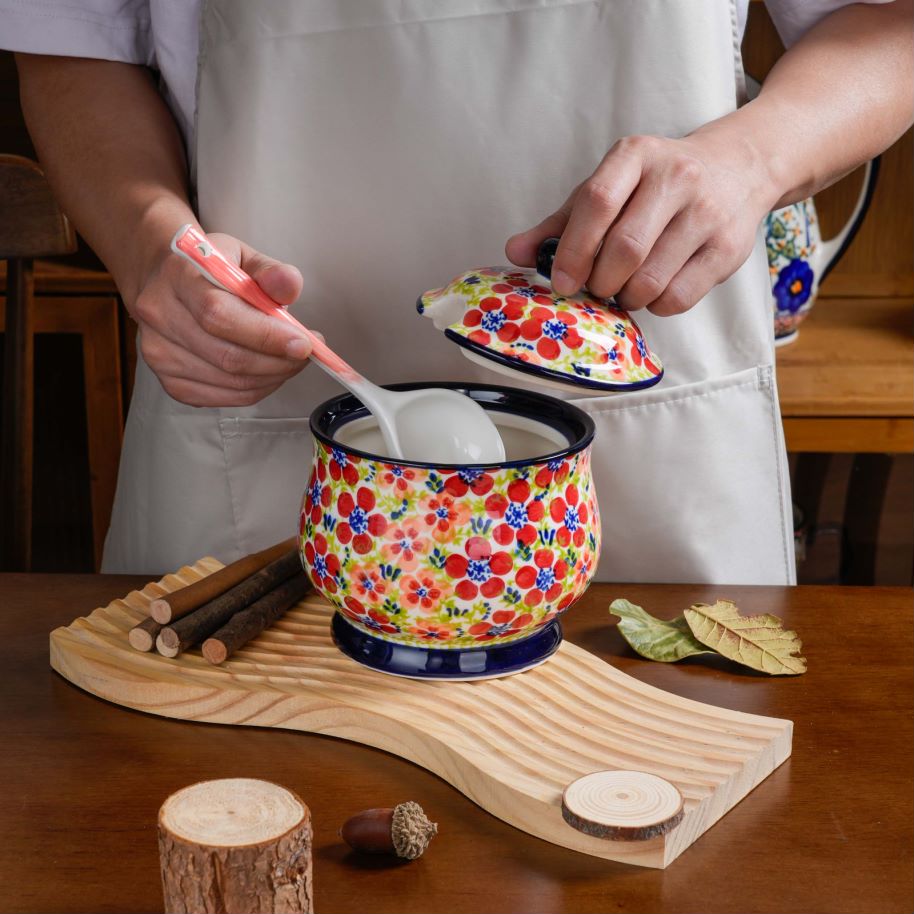 【碧丝粉黛】家用手绘欧式600ML 1个带盖调料罐   