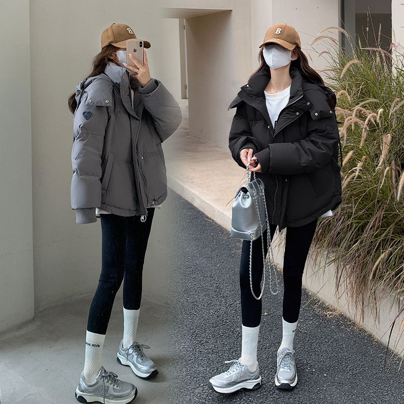 新款羽绒服反季羽绒服女短款2023年韩版连帽加厚收腰显瘦小个子