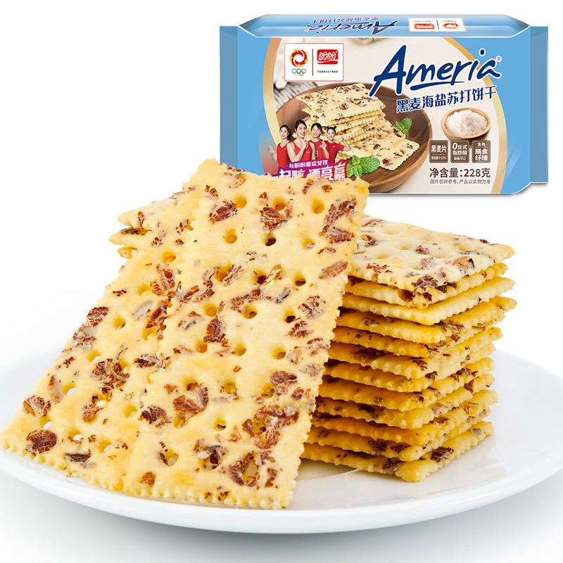 盼盼黑麦海盐苏打饼干228g*1盒