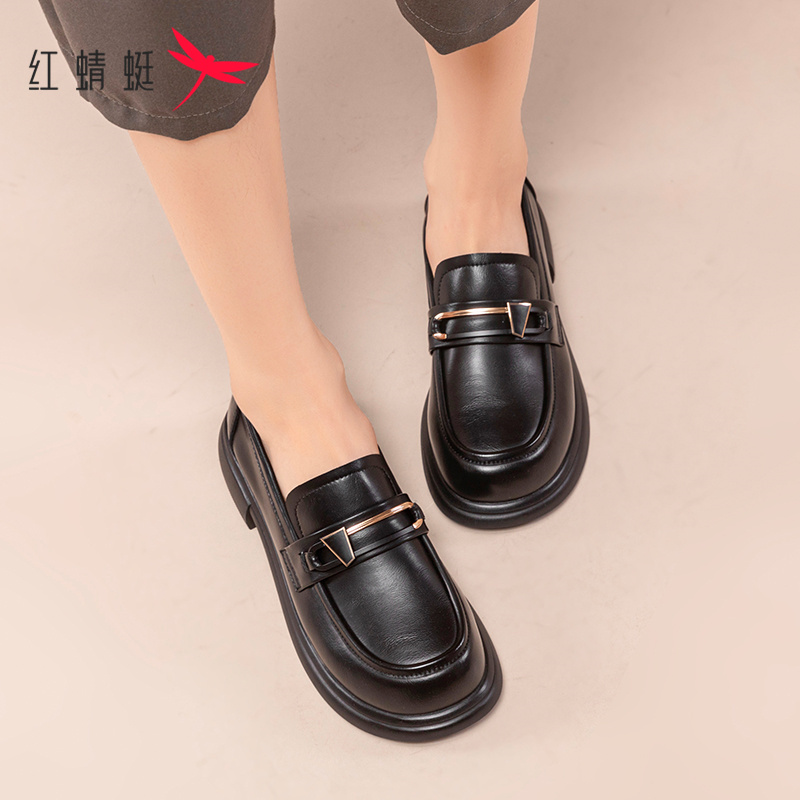 红蜻蜓2025人气款畅销初夏个性风舒适休闲时尚百搭品质女鞋乐福鞋