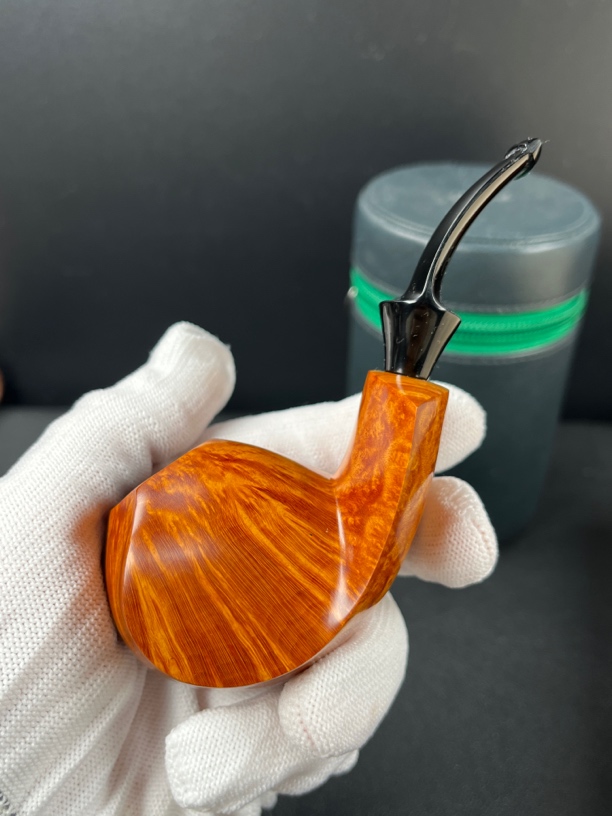 德国弯道小王子jopp河豚手工石楠木烟具（内径20斗深34长118）