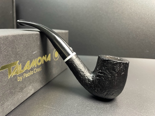 意大利塔拉莫纳黑色喷砂603.2型号石楠木烟斗（内径18.6斗深33.3）