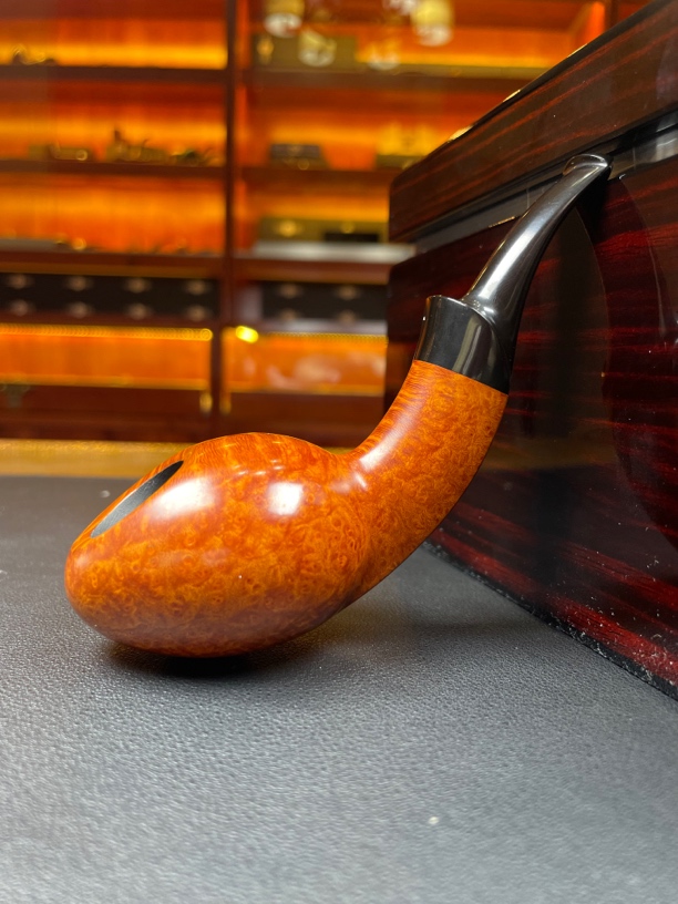 丹麦大师黑丁钻标石楠木手工烟斗（内径19.6 斗深36)