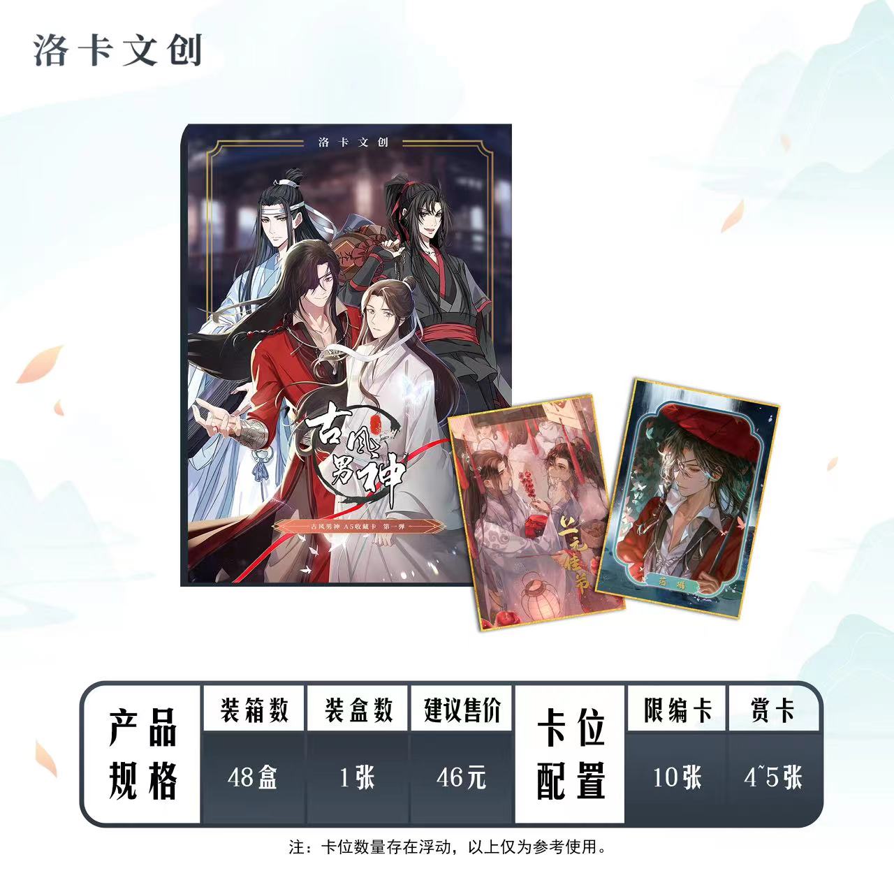 洛卡文创《古风男神 》A5珍藏卡（代拆盲盒）甜娜