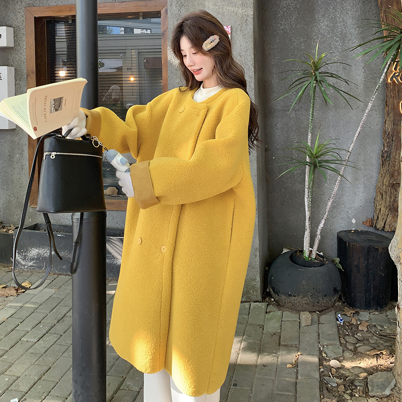 2C113-8823新品毛毛大衣秋冬季韩系甜美外套减龄学院韩范高级感设