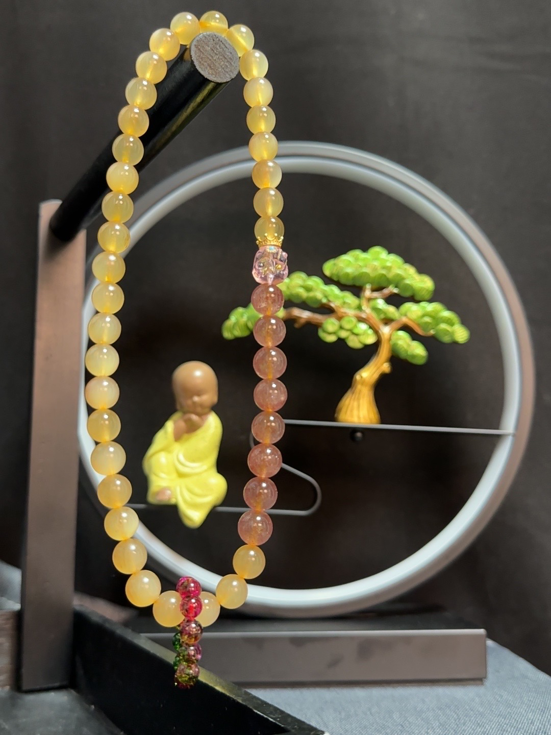 非金属皮质手链 水果系列 羊角西瓜草莓今手串手链女款女士天然粉