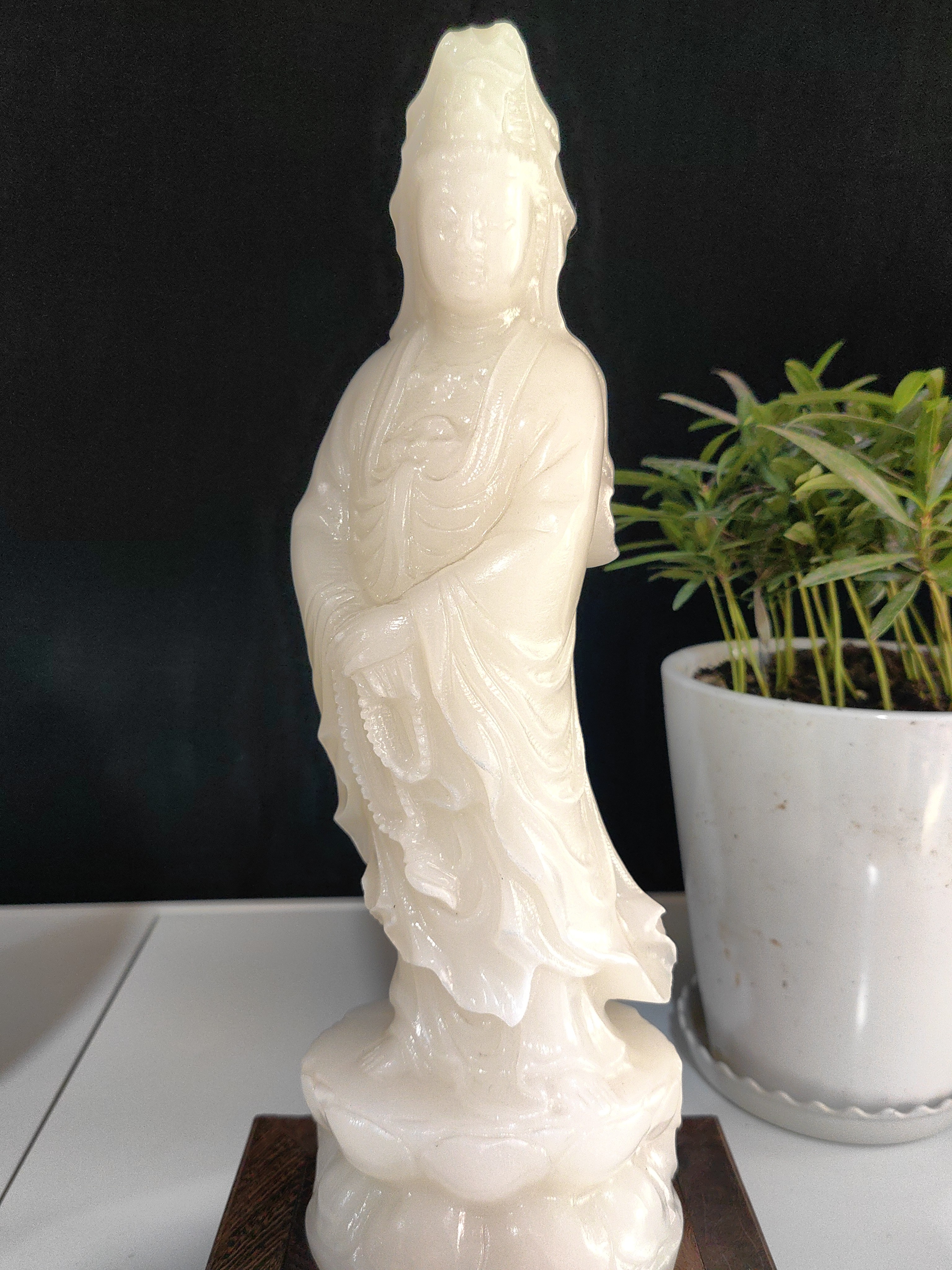 汉白玉摆件观音家居摆件装饰