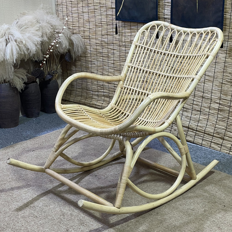 藤椅天然真藤摇摇椅藤编躺椅大人阳台家用休闲老人椅藤艺编织摇椅