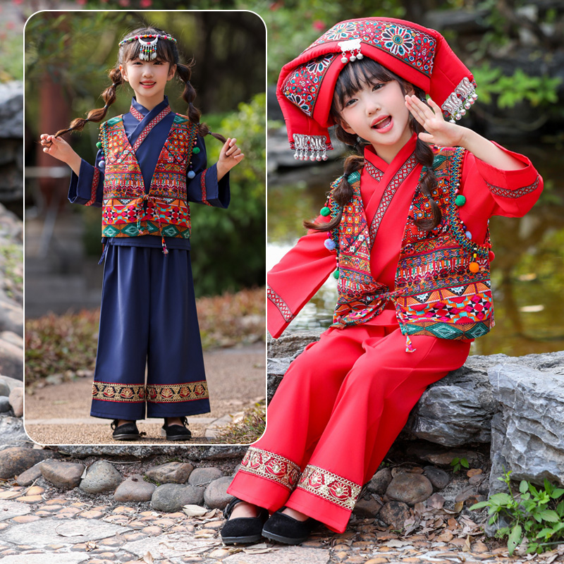广西三月三民族服装儿童女童壮族苗族少数民族云南贵州布依族瑶族