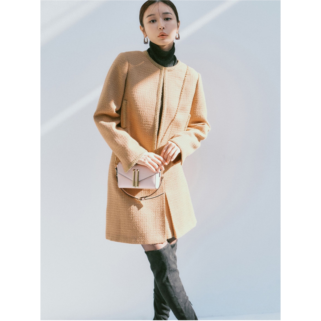 【Montendreo】明星杂志款 千金 粗花呢气质开叉百搭半身裙