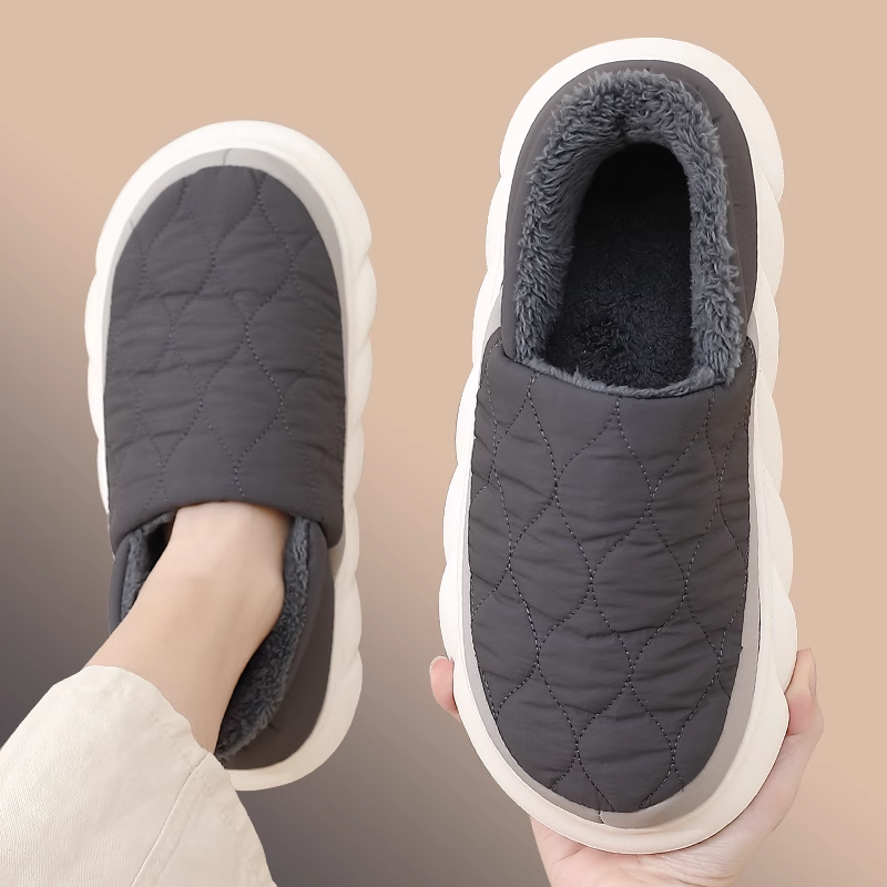 棉拖鞋男士冬季大码包跟室内家居保暖厚底防滑家用棉鞋男冬款外穿