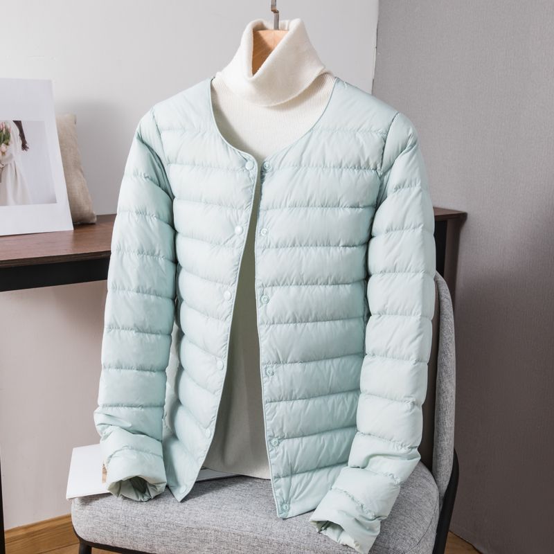 羽绒衣新款轻薄羽绒服女短款2023新款圆领保暖内胆修身内穿打底大