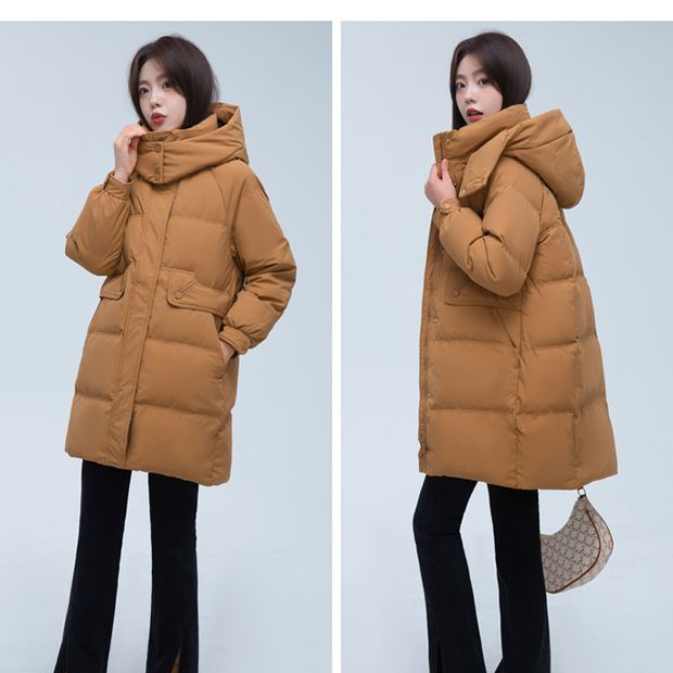 羽绒衣新款羽绒服女中长款冬季新款时尚气质宽松白鸭绒新款加厚百