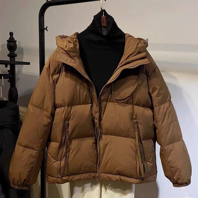 羽绒衣乐甄选羽绒服秋冬季韩版短款加厚保暖羽绒服女连帽外套小个