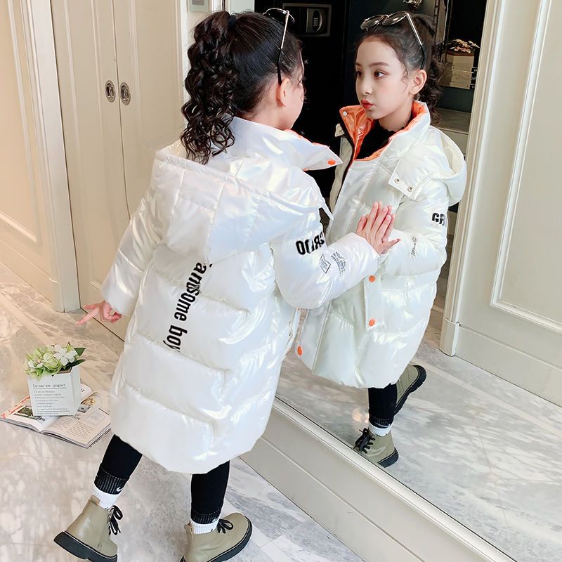 羽绒衣棉服外套冬季2023新款亮面中长款羽绒服衣免洗羽绒衣爆款加